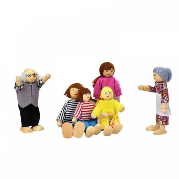 Muñecos familia de madera