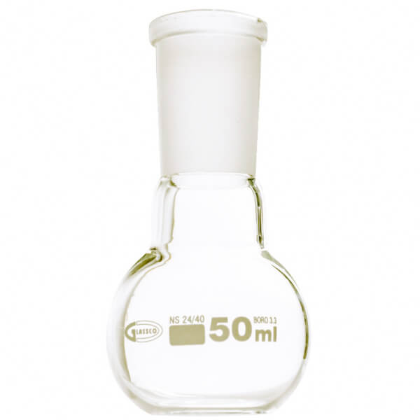 BALON EBULLICION 50 ML FONDO PLANO ESMERILADO 24/40