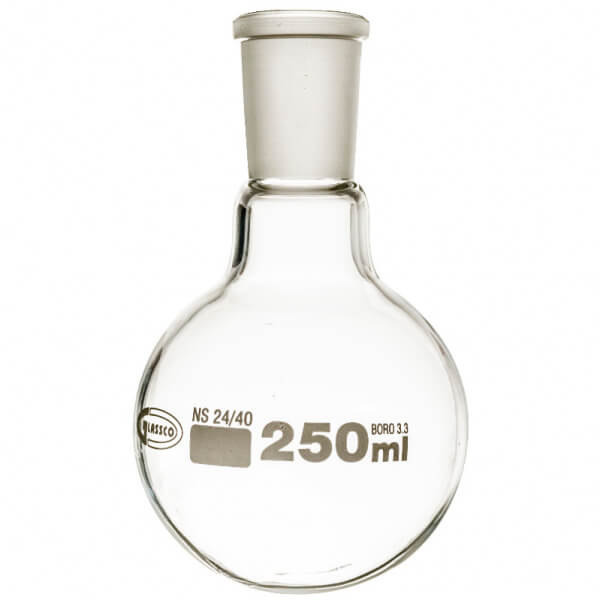 BALON EBULLICION 250 ML FONDO REDONDO ESMERILADO 24/40