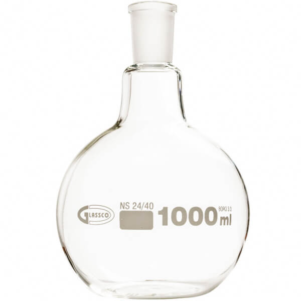 BALON EBULLICION 1000 ML FONDO PLANO ESMERILADO 24/40