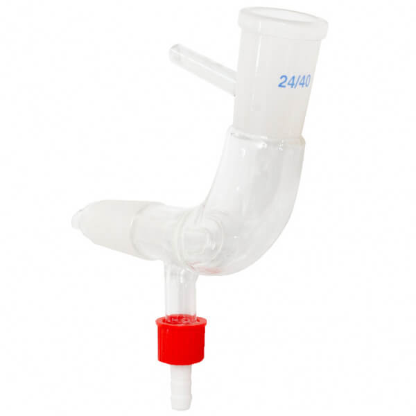 CODO PARA CAIDA DE DESTILADO MACHO-HEMBRA CON OLIVA DE VACIO ESMERIL 24/40