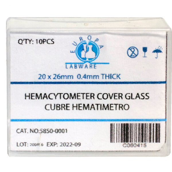 CUBRE HEMATIMETRO 20 X 26 X 0.4 MM