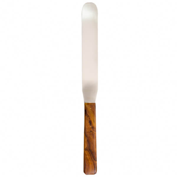 ESPÁTULA ACERO INOXIDABLE 25 CM / MANGO MADERA 10 CM