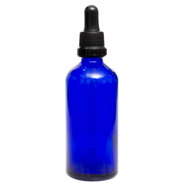 FRASCO GOTERO VIDRIO AZUL 100 ML