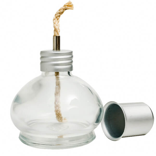 MECHERO ALCOHOL VIDRIO CON TAPA METALICA 120 ML