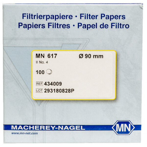 PAPEL FILTRO CUALITATIVO 90 MM X 100 UNIDADES / MN 617/ 7-12 UM