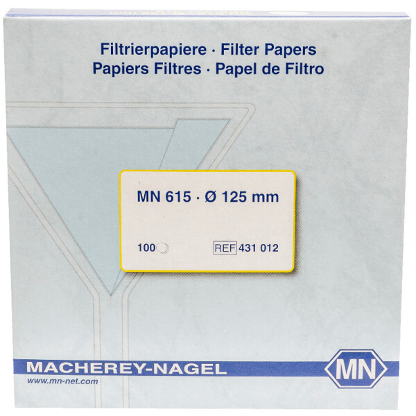 PAPEL FILTRO CUALITATIVO 125 MM X 100 UNIDADES / MN 615 / 431012 / 4-12 UM