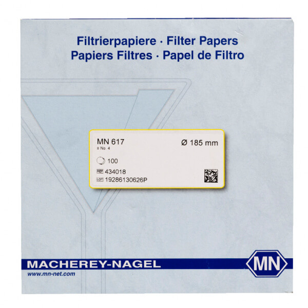 PAPEL FILTRO CUALITATIVO 185 MM X 100 UNIDADES / MN 617/ 7-12 UM