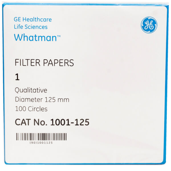 PAPEL FILTRO WHATMAN CUALITATIVO 125 MM No 1 X 100 UNID