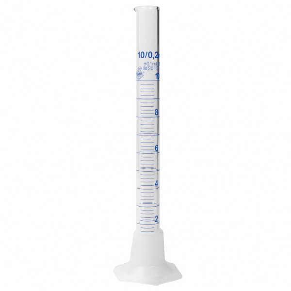 PROBETA VIDRIO 10 ML BASE PLASTICA