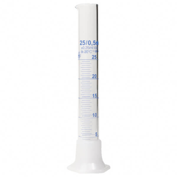 PROBETA VIDRIO 25 ML BASE PLASTICA