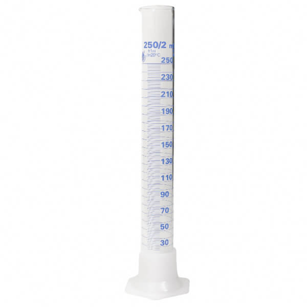 PROBETA VIDRIO 250 ML BASE PLASTICA