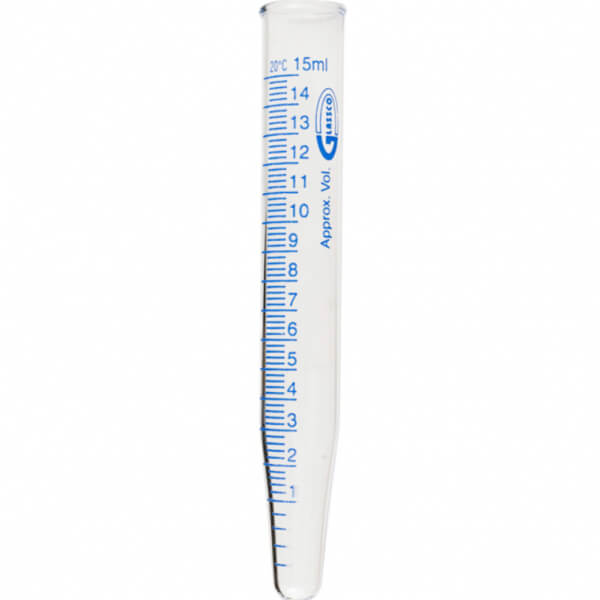 TUBO VIDRIO CENTRIFUGA GRADUADO CONICO 15 ML