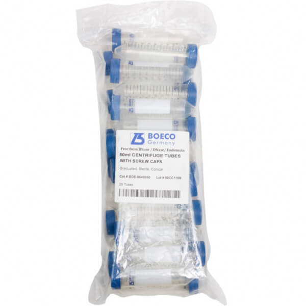 TUBO PLASTICO CENTRIFUGA GRADUADO CONICO CON TAPA 50 ML AUTOCLAVABLE 25 UNID X FUNDA