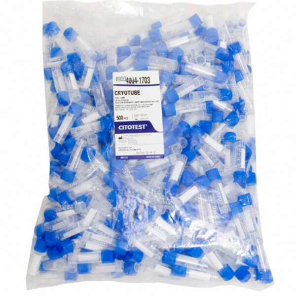 TUBO PLASTICO CRIOVIAL 1.8 ML GRADUADO TAPA AZUL X 500 UNID