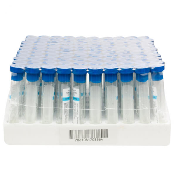 TUBO VIDRIO TAPA CELESTE 5 ML X 100 UNID / 100 X 13 MM / CITRATO DE SODIO