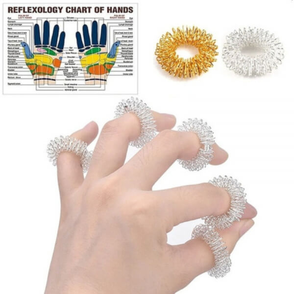 Anillo de acupresión y pulsera masajeadora