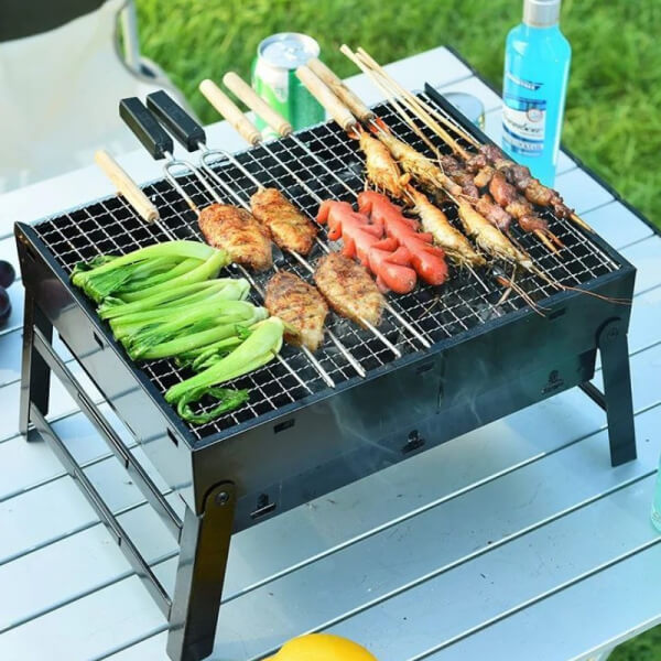 Parrilla portátil de carbón