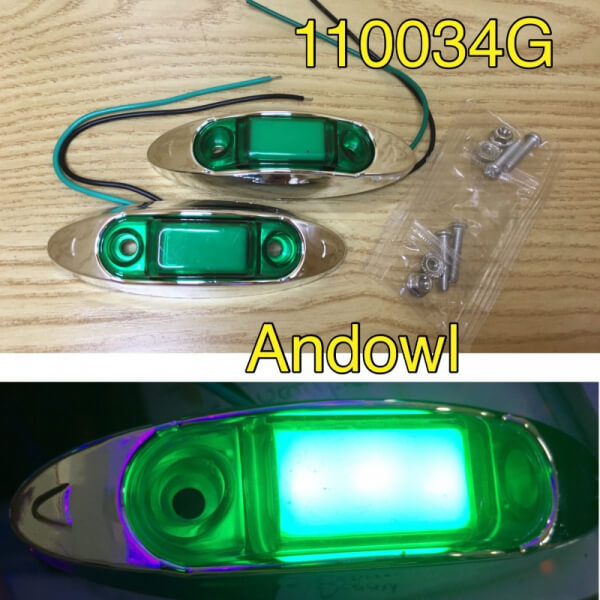 Guia Led◁▢▷24V/el par/fino Verde