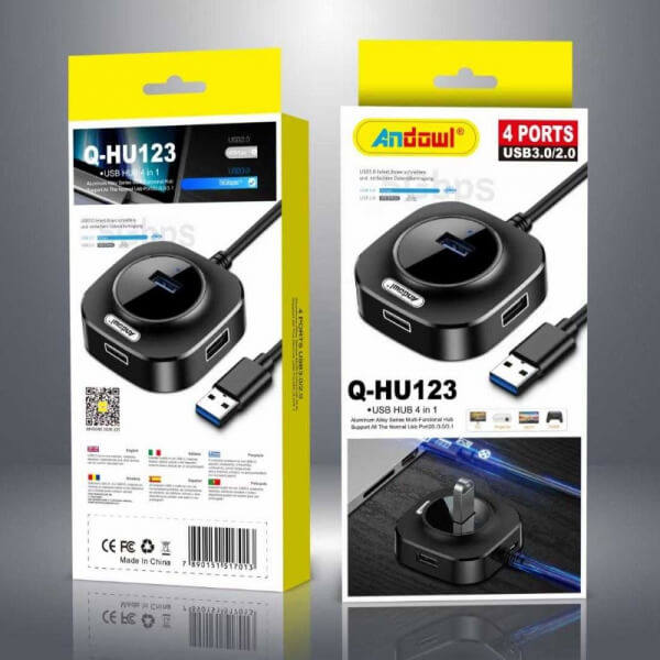Regleta USB 4 en 1 USB 3.0/2.0 Andowl