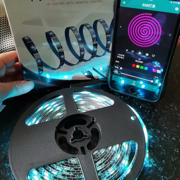 Cinta led 5050 rgb coneccion a Bluetooth