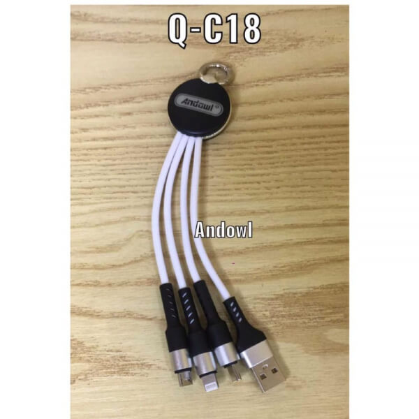 Cable 3 en 1 tipo llavero Andowl