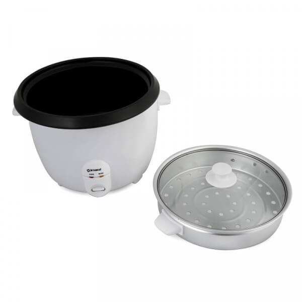 Olla Arrocera de acero con vaporera Imaco IRCB28 - 2.8 litros, 950 watts, color blanco