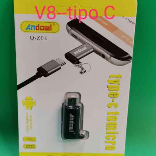 Adaptador OTG entrada V8 a salida tipo C Andowl
