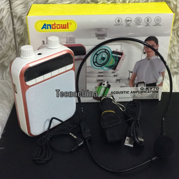Parlante Megáfono Con Micrófono Tipo Diadema coneccion Bluetooth Andowl