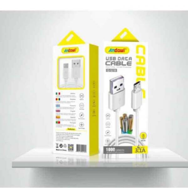 Cable de Carga Rapido V8 3.1 Amperios Andowl