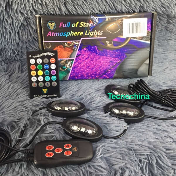 Luz de carro kit 2x6.5cm 4 en 1 con control 12V