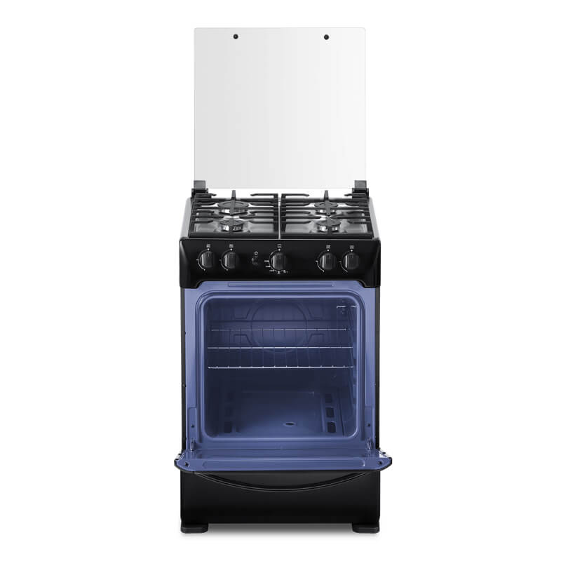 COCINA 4 QUEMADORES INDURAMA FERRARA MAXGRILL ZAFIRO NEGRA A GAS C24 S01