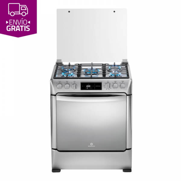 COCINA 5 QUEMADORES INDURAMA MONTECARLO SMART ZAFIRO CROMA A GAS C30 S01