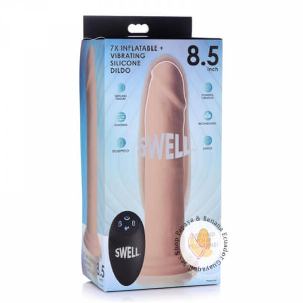 Swell 7X Dildo recargable de silicona i vibrador infleble con control remoto