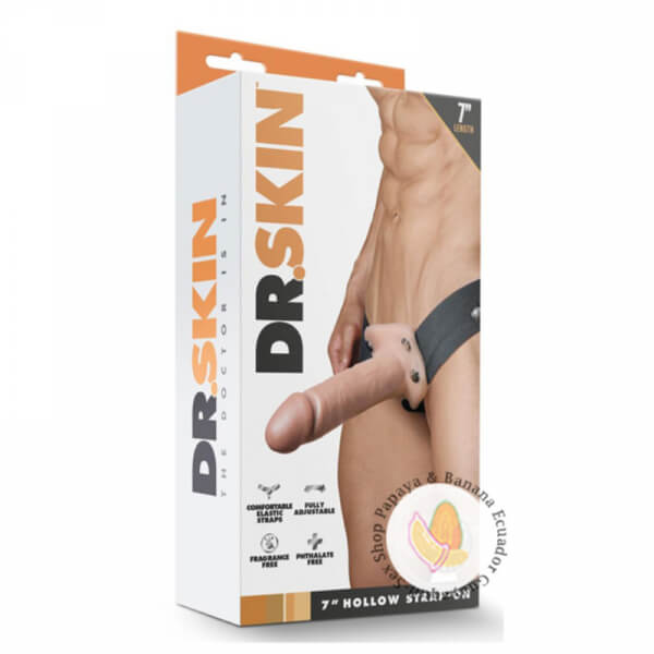 Dr. Skin Hollow Strap-On with Dildo 7in - Vainilla