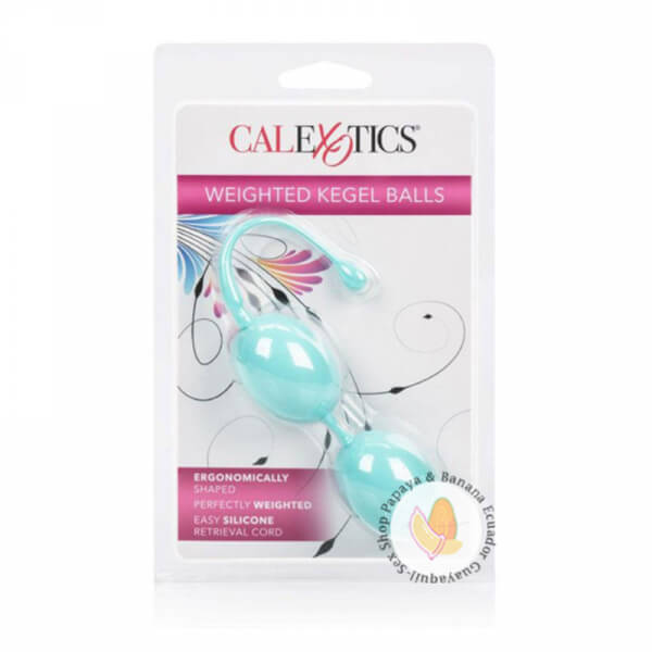 Bolas de Kegel con peso de silicona con cordón de recuperación - Verde azulado