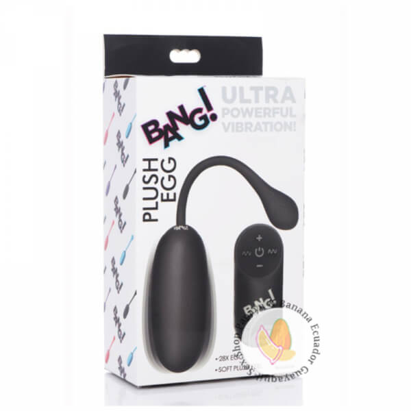 Huevo Recargable de Silicona de Peluche con Control Remoto - Negro