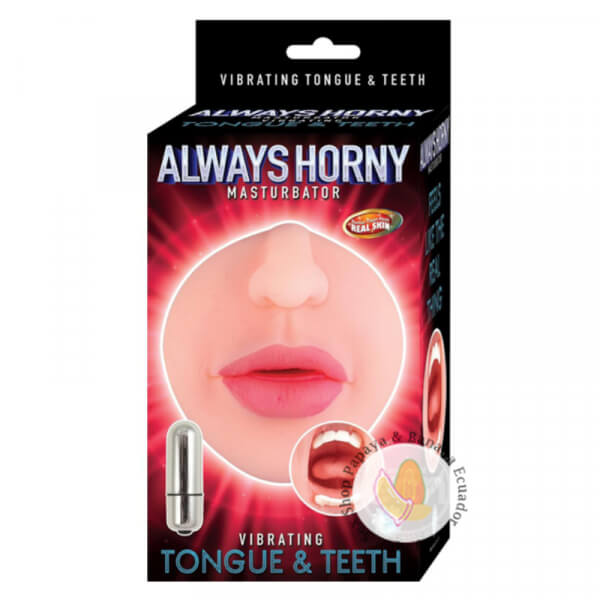 Masturbador vibrador de Boca Lengua Always Horny - Boca - Vainilla
