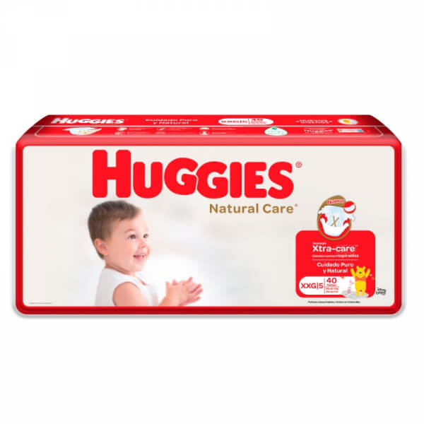 PAÑALES HUGGIES NATURAL CARE XXG 40