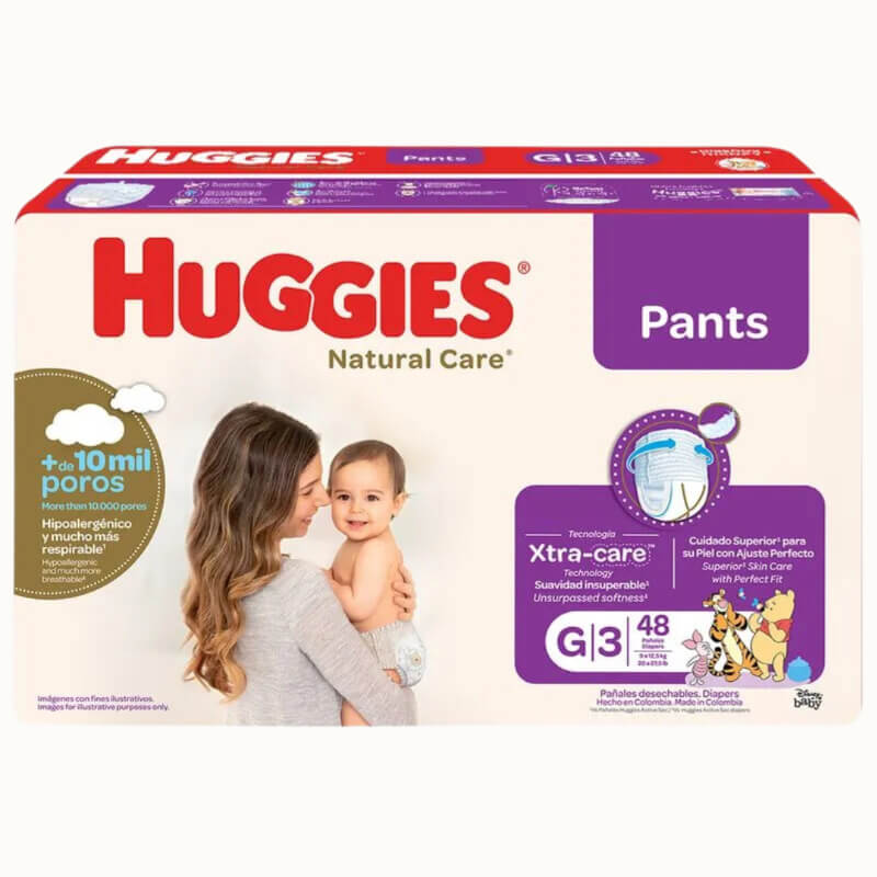 PAÑALES HUGGIES NATURAL CARE PANTS G 48