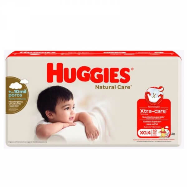 PAÑALES HUGGIES NATURAL CARE XG 40