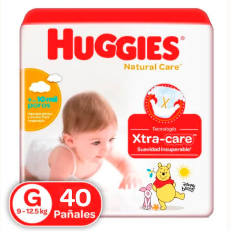 PAÑALES HUGGIES NATURAL CARE G 40