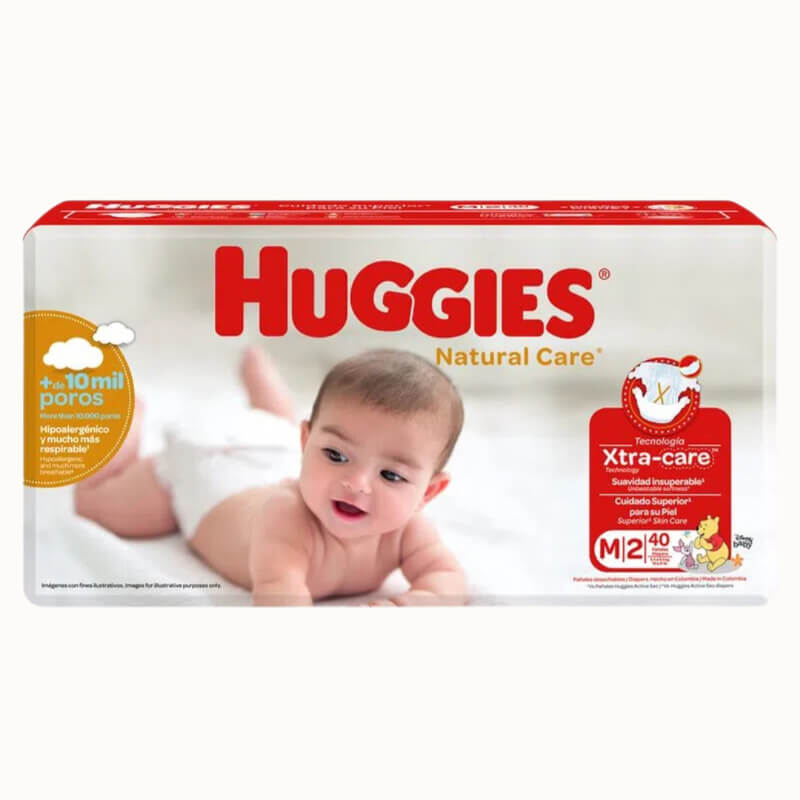 PAÑALES HUGGIES NATURAL CARE M 40
