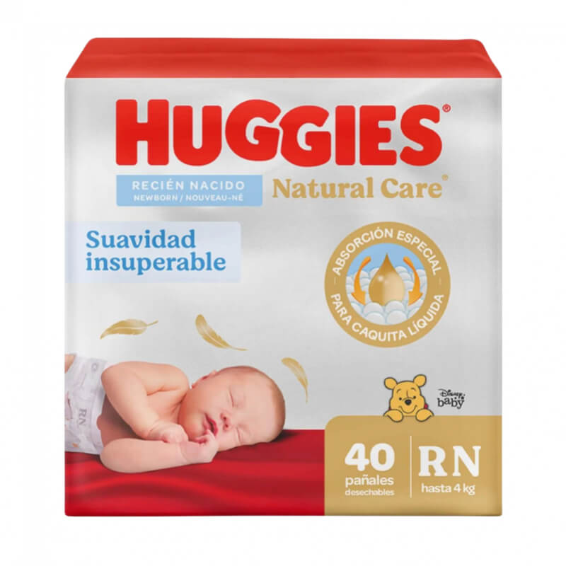 PAÑALES HUGGIES NATURAL CARE RN 0 40