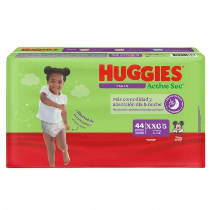 PAÑALES HUGGIES ACTIVE SEC PANTS XXG 44