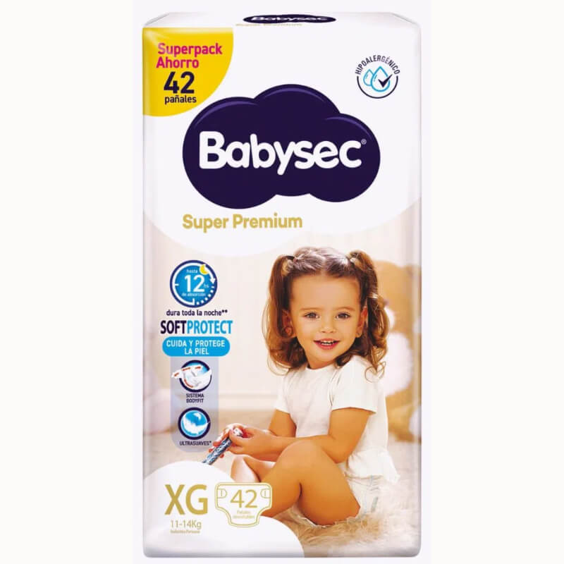 PAÑALES BABYSEC SUPER PREMIUM XG 42