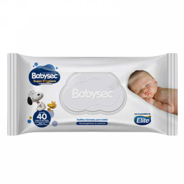 PAÑITOS HUMEDOS BABYSEC SUPER PREMIUM SIN PERFUME 40