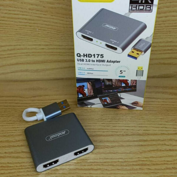 Adaptador USB→2 HDMI
