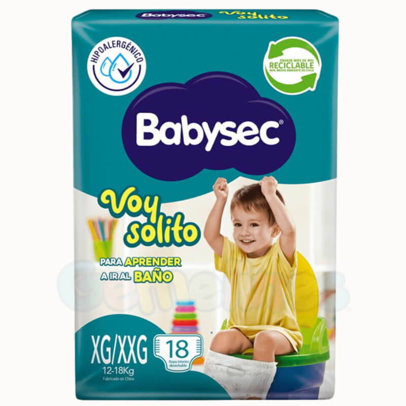 PAÑALES BABYSEC VOY SOLITO XG/XXG 18