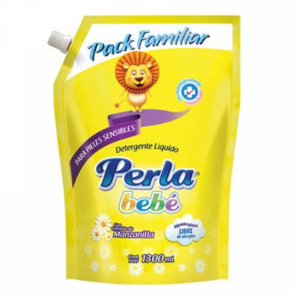 DETERGENTE LIQUIDO PERLA BEBE MANZANILLA 1300 ML